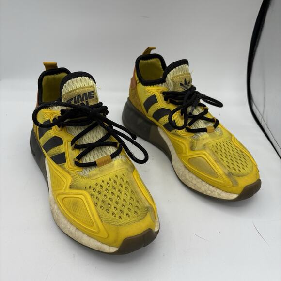 Adidas Sneakers‎ Mens Boys Size 5.5 Ninja ZX 2K Boost Yellow Running Walk F3 - Picture 1 of 9